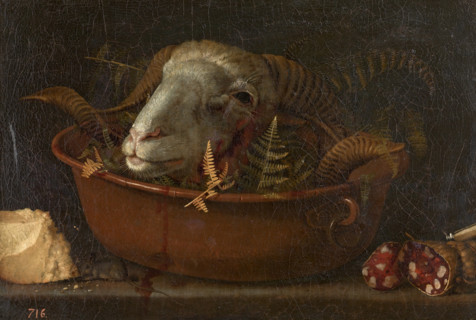Still life with ram head, 17th century. Creator: Giovanni Benedetto Castiglione.