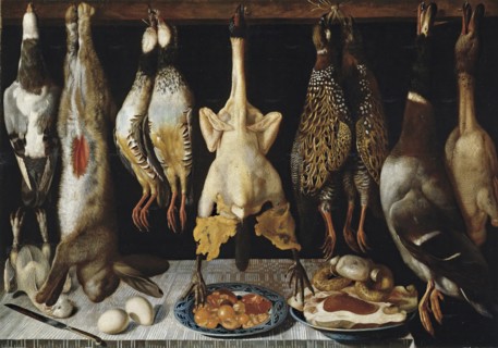 Still Life with Birds and Hares, 17th century. Creator: Tomás Hiepes.