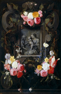 Garland around St Anna, the Virgin and the Child, 17th century. Creator: Andries Bosman.