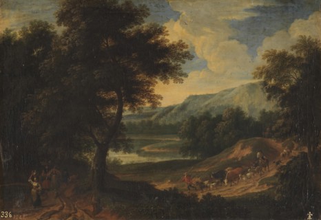 Landscape with shepherds and cattle, between 1674 and 1717. Creator: Adriaen Frans Boudewyns.