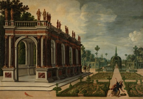 Perspective view of a garden, 18th century.  Creator: Unknown.