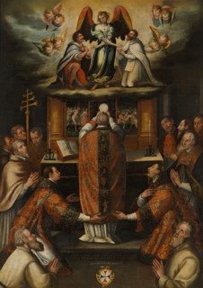 Institution of the Trinitarian Order by Innocent III in 1190, (17th century). Creator: Antonio Pizarro.