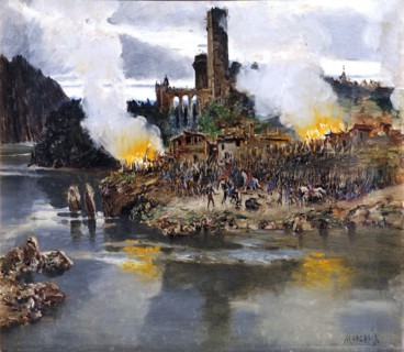 A fire (battle scene), c1900. Creator: Antonio Muñoz Degrain.