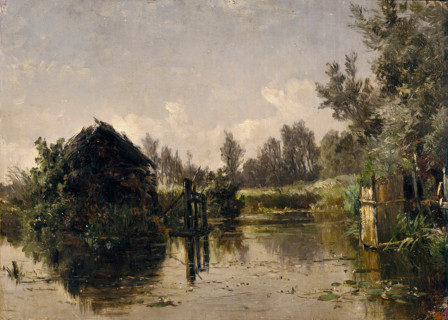 Abandoned canal in Friesland, (Netherlands), c1877. Creator: Carlos de Haes.
