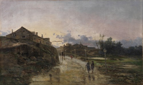 After the downpour in Madrid, 1877. Creator: Cristóbal Férriz y Sicilia.