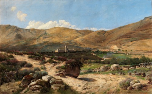 Landscape of El Escorial Catalan: Paisatge d'El Escorial, 1901. Creator: Felix Borrell Vidal.