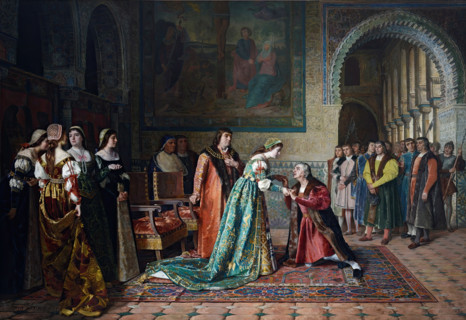 Reinstatement of Columbus, 1881. Creator: Francisco Jover y Casanova.
