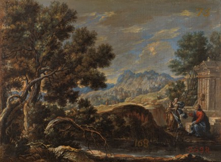 Christ and the Samaritan Woman in a Landscape, between c1740 and c1760. Creator: Pedro Rodriguez de Miranda.