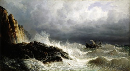 A shipwreck off the coast of Asturias, 1875. Creator: Rafael Monleon.