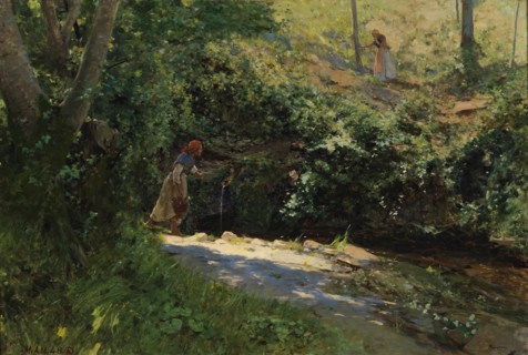 A fountain in Galicia, 1897. Creator: Serafin Avendano.