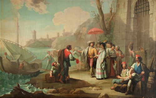 A Family Embarking in a *Tartana*, 1784. Creator: Zacarias Gonzalez Velazquez.