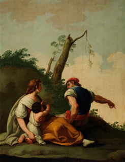 Man and woman with a child in arms, 1785. Creator: Zacarias Gonzalez Velazquez.