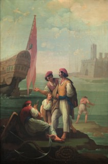 Four Sailors and a Boy, 1785. Creator: Zacarias Gonzalez Velazquez.