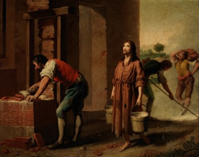 Saint Francis Building the Church of San Damiano, c1787. Creator: Zacarias Gonzalez Velazquez.