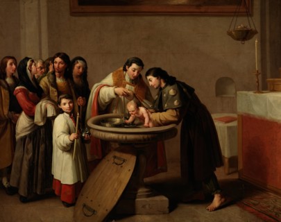 The Baptism of Saint Francis, c1787. Creator: Zacarias Gonzalez Velazquez.