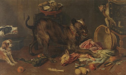 Dog with its prey, between 1600 and 1657. Creator: Frans Snyders.