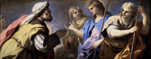 Abraham worshiping the three angels, between 1694 and 1696. Creator: Luca Giordano.