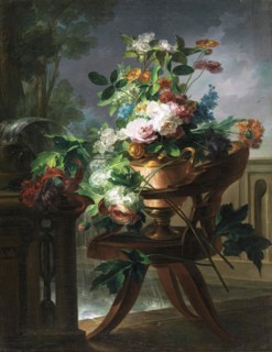 Flower Vase on a Chair, 1844. Creator: Miguel Parra Abril.