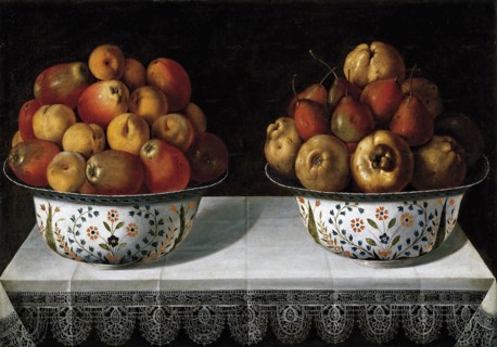 Two Fruit Bowls on a table, 1642. Creator: Tomás Hiepes.