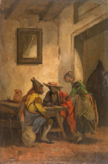 Drinkers at a tavern, c1880. Creator: Angel Lizcano Monedero.