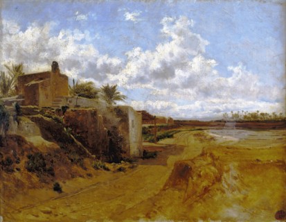 A farmhouse in Elche, c1861. Creator: Carlos de Haes.