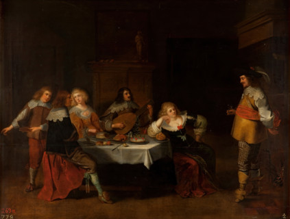 Banquet of courtesans and soldiers, 1630. Creator: Christoffel Jacobsz van der Laemen.