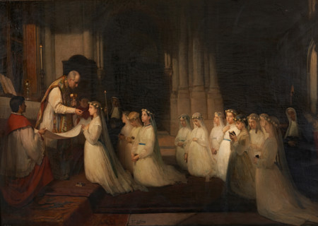 The First Communion, 1866. Creator: Domingo Valdivieso.