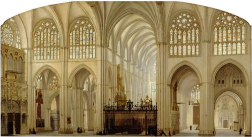 Interior of Toledo Cathedral, between c1862 and c1864. Creator: Francisco Hernández Tomé.