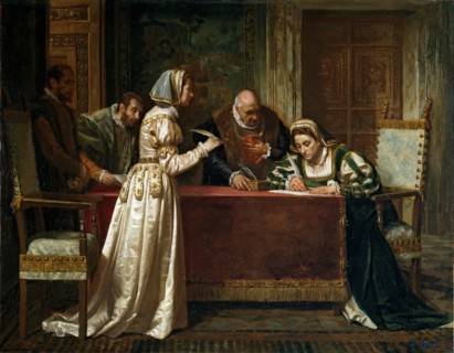 Treaty of Cambrai, 1871. Creator: Francisco Jover y Casanova.