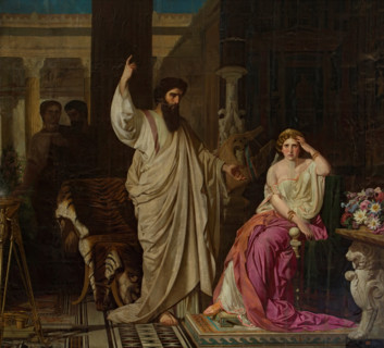 Saint Paul, surprised by Nero at the moment of converting Sabina Poppaea, 1858. Creator: Isidoro Santos Lozano Sirgo.