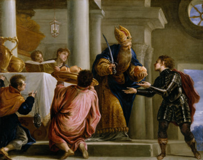 The priest Ahimelech gives the bread and the sword to David, c1667-c1668.  Creator: Juan Antonio de Frias y Escalante.