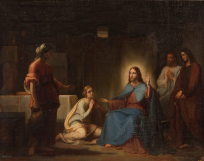 Jesus at the Home of Martha and Mary, c1858. Creator: Juan Antonio Vera Calvo.