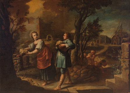 Saint Teresa and her brother Don Rodrigo attempting to build hermitages, 1735. Creator: Juan García de Miranda.