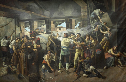 Defence of the Convent of Santa Engracia in Zaragoza, 1809, (1890). Creator: Nicolas Megia Marquez.
