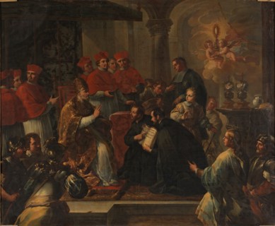 Approval of the rule of the Order of Minor Clerics, 1738. Creator: Pedro Rodriguez de Miranda.