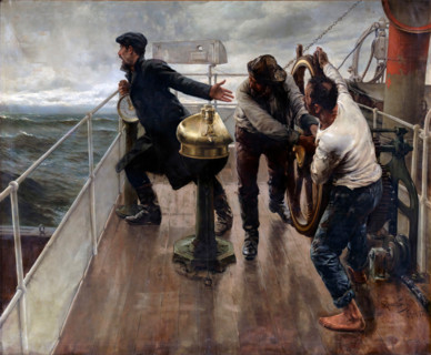 Hard to port!, 1897. Creator: Ventura Álvarez Sala.