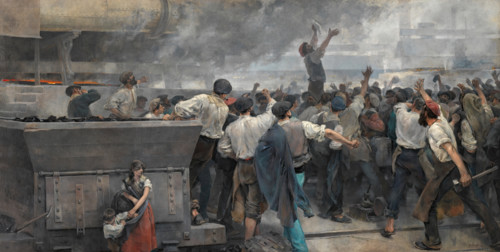 A workers' strike in Vizcaya, 1892. Creator: Vicente Cutanda y Toraya.