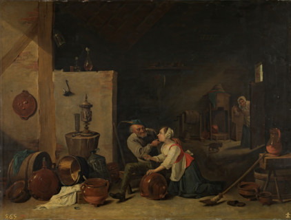 The Old Man and the Maid, 1630. Creator: David Teniers II.