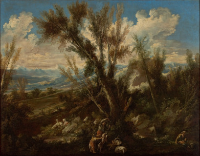 Landscape with shepherds, c1710-1715. Creator: Alessandro Magnasco.
