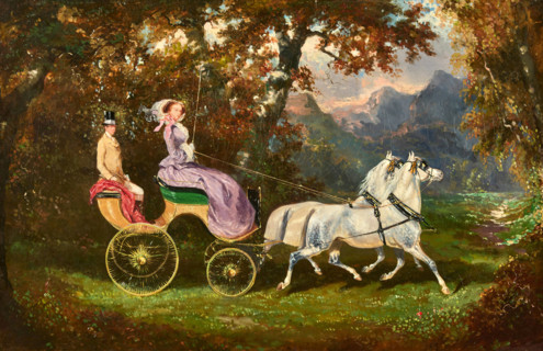 Empress Elisabeth's Carriage Ride. Creator: Alexander Bensa.
