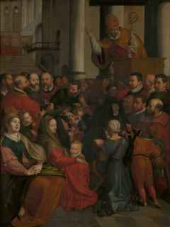 Saint Eligius preaches in Antwerp, 1588. Creator: Ambrosius Francken I.