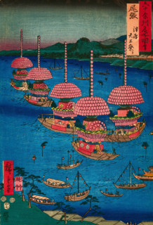 Owari Province. Tsushima, Tenno Festival, from the series Famous Views of the Sixty-odd... 1853. Creator: Ando Hiroshige.