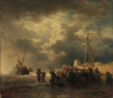 Storm at the Coast, 1855. Creator: Andreas Achenbach.