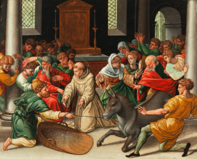 The Miracle of the Donkey of Saint Anthony of Padua, 16th century. Creator: Anon.