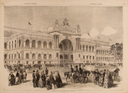 Salon de 1865 - Façade du Palais de l'Industrie aux Champs-Elysées Creator: Anon.