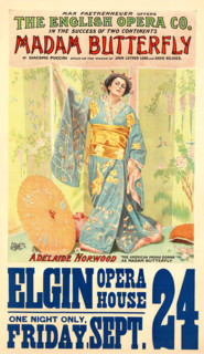 Poster for the Opera Madama Butterfly by G. Puccini, 1900s. Creator: Anon.