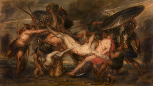 The Greeks and the Trojans Fighting over the Body of Patroclus. Creator: Antoine Joseph Wiertz.