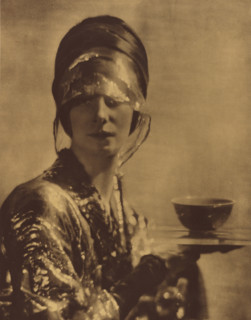 The Cup. Portrait of a woman holding a cup, c1910. Creator: Baron Adolf Edward Sigismond de Meyer.