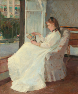 Young woman at her window (Portrait of Mrs. Pontillon), 1869. Creator: Berthe Morisot.