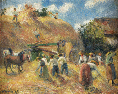 La Batterie à Montfoucault (The Thresher at Montfoucault), 1883. Creator: Camille Pissarro.